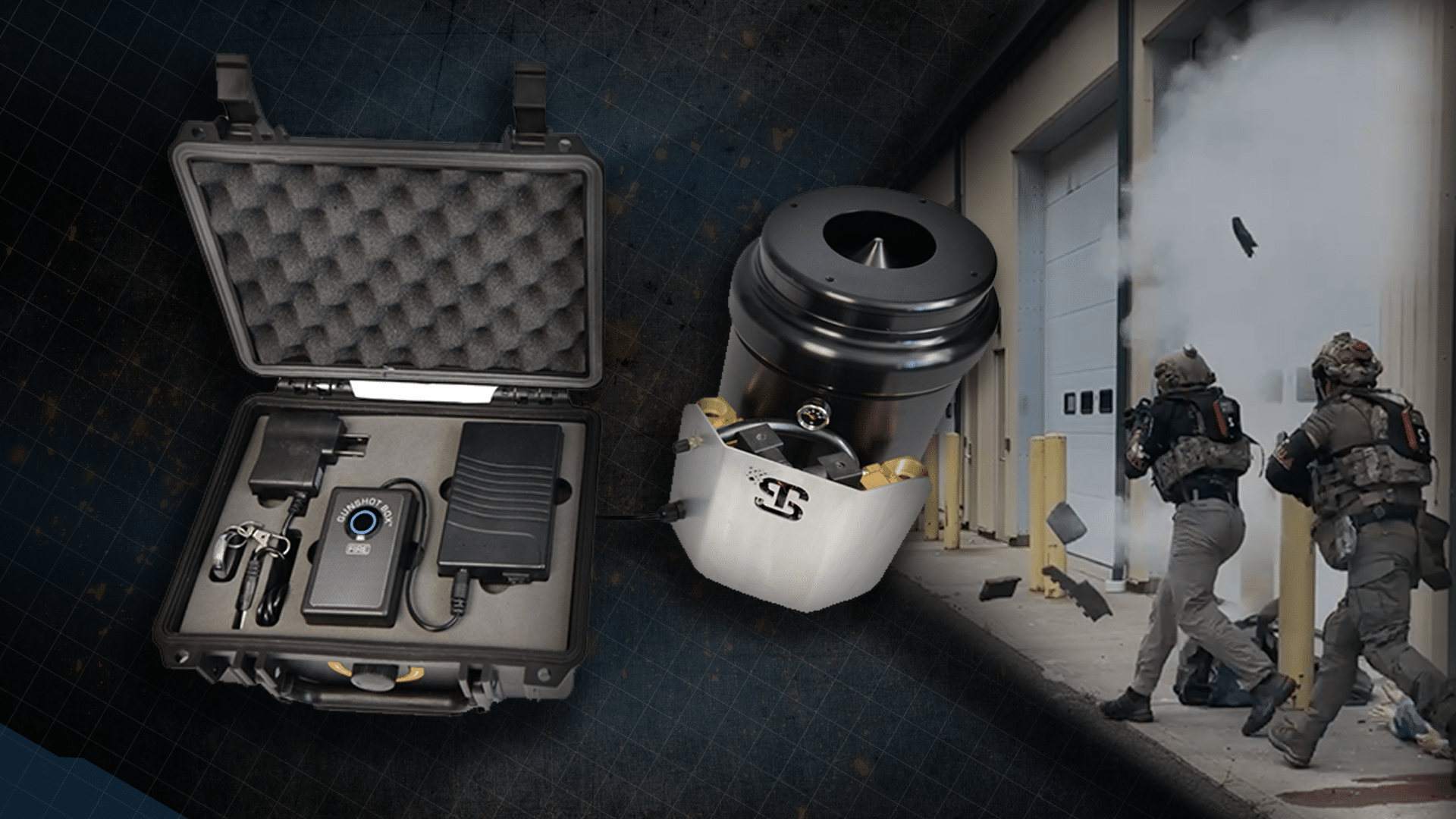 Realistic IED simulator units designed to safely replicate explosive blasts and visual effects for training.